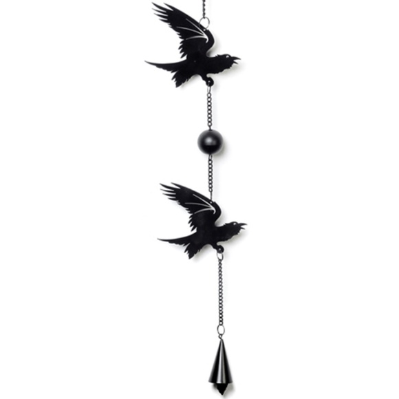 Goth Raven Hanging Decor Wind Chime Indoor/Outdoor Gift NWT - Picture 3 of 3